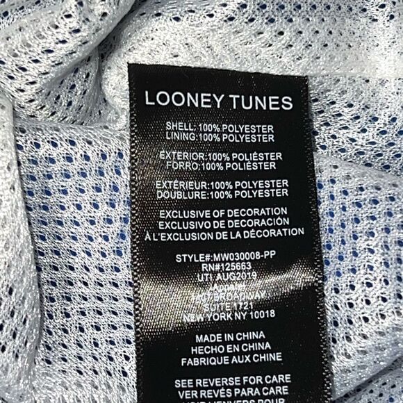 New COLOURBLOCK LOONEY TUNES JACKET IN RED BLUE Men’s M Womens L - Picture 5 of 8